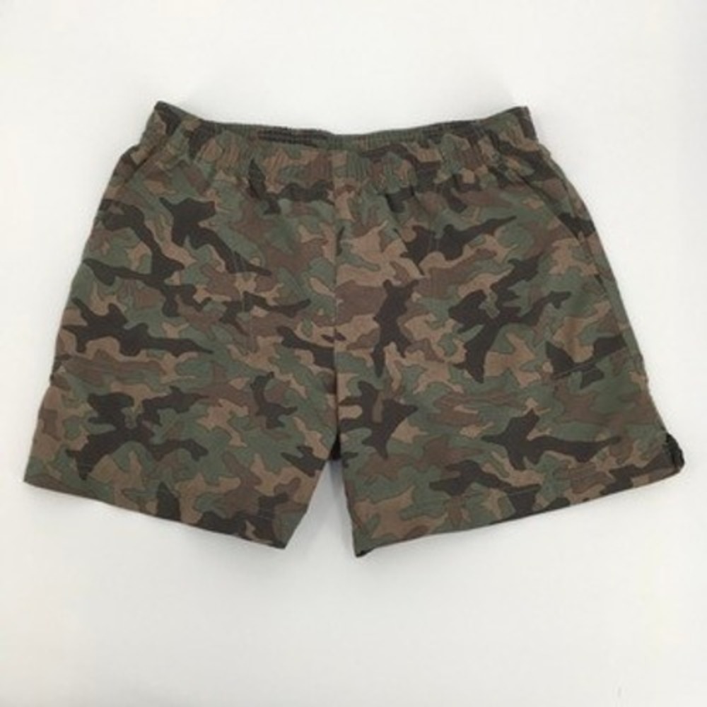Columbia Camo Athletic Shorts Womens S Green Outdoor Hiking Streetwear Casual